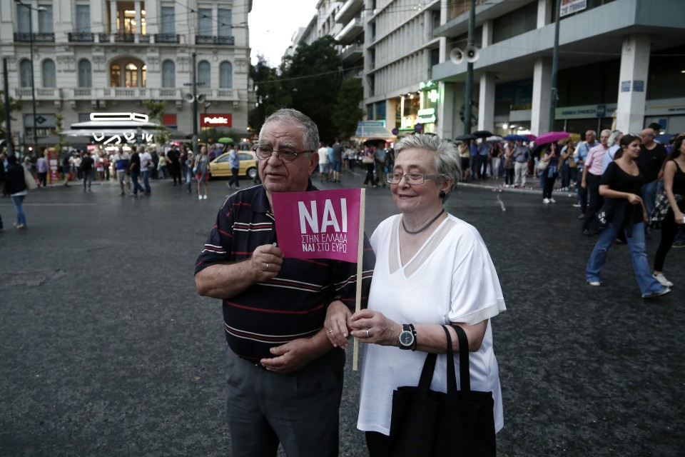 Demonstration in favor of "YES" vote in Athens  / Συγκέντρωση υπέρ του ΝΑΙ στην Αθήνα