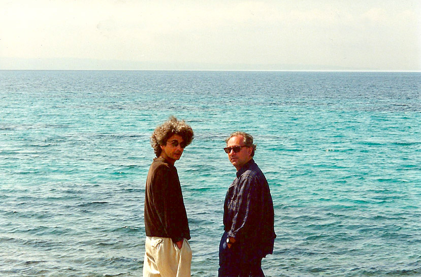 Με τον Δημήτρη Δημητριάδη στη Χαλκιδική, 1991. 