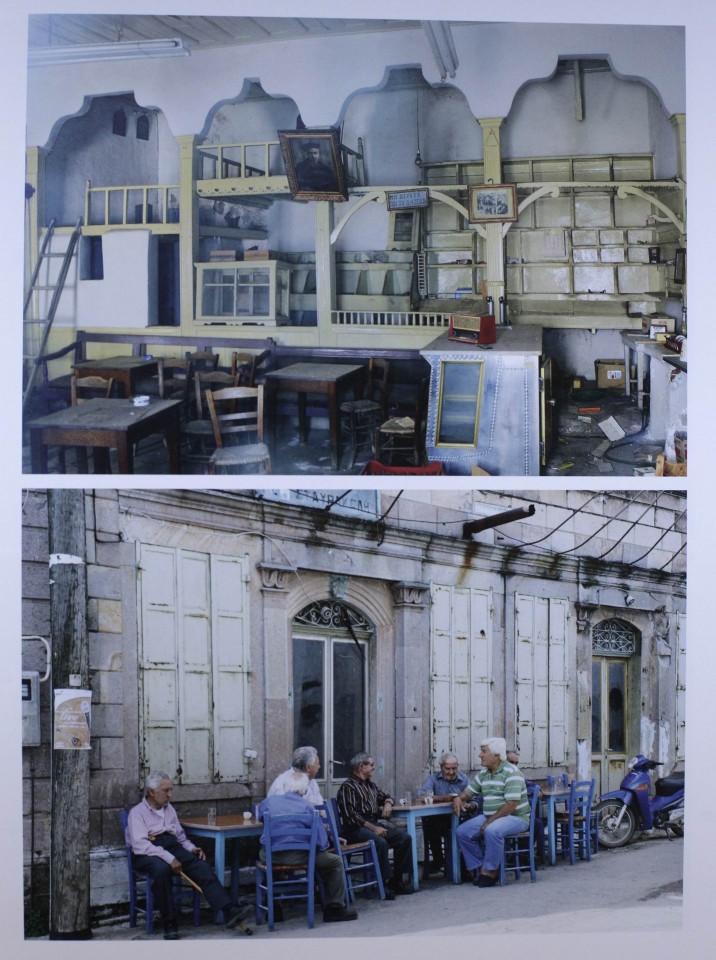 Καφεπαντοπωλείο «Ομόνοια», Λισβόρι/ Λέσβος: Τοποθετημένο στο μέρος όπου οι κάτοικοι ψήφισαν «όχι»   στην επάνοδο του βασιλιά το 1946, το ψηλοτάβανο καφενείο των αδερφών Σταυρακέλη παραμένει κλειστό από το 2000 και μόνο λίγα τραπέζια έχουν μείνει απ' έξω για να θυμίζουν στους κατοίκους τις παλιές καλές εποχές.