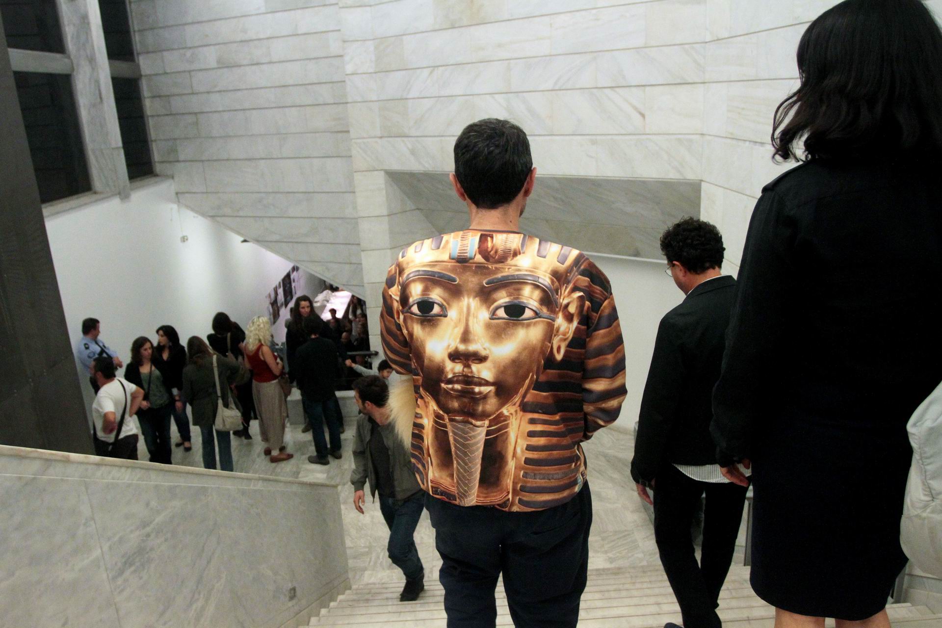 Ο Φαραώ στο ΕΜΣΤ για την έκθεση Εκ Νέου/ Φωτό: Παναγιώτης Τζάμαρος 