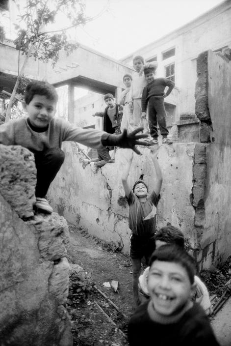 children playing in ruins @ Beirut, Lebanon (1991)