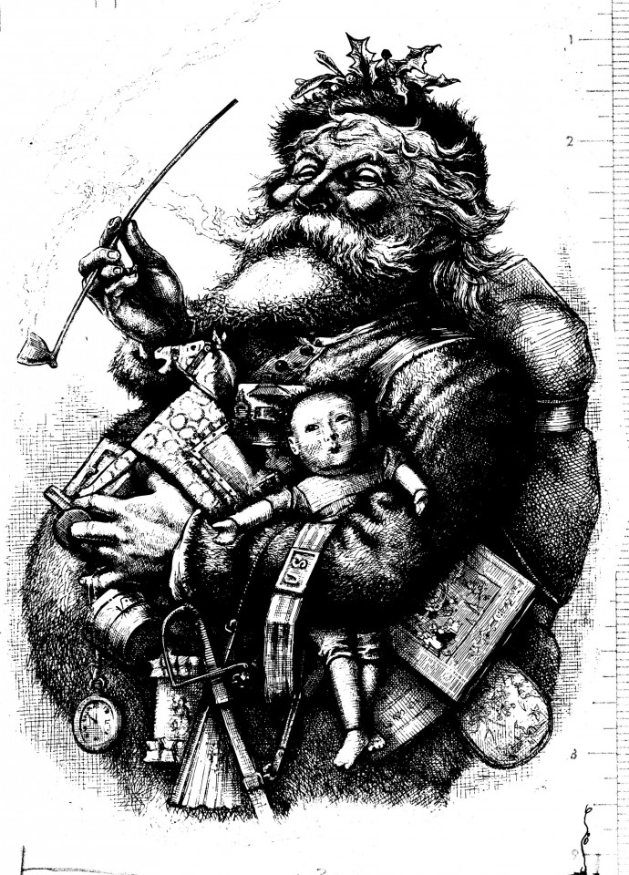 Thomas Nast cartoon of Santa Claus
