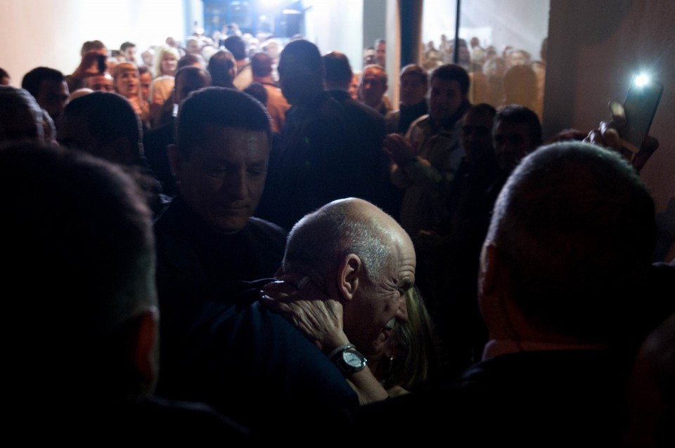 Ομιλία του Γιώργου Παπανδρέου στο γήπεδο του Πανελλήνιου γυμναστικού συλλόγου. Αγγελος Χριστοφιλόπουλος / Fosphotos