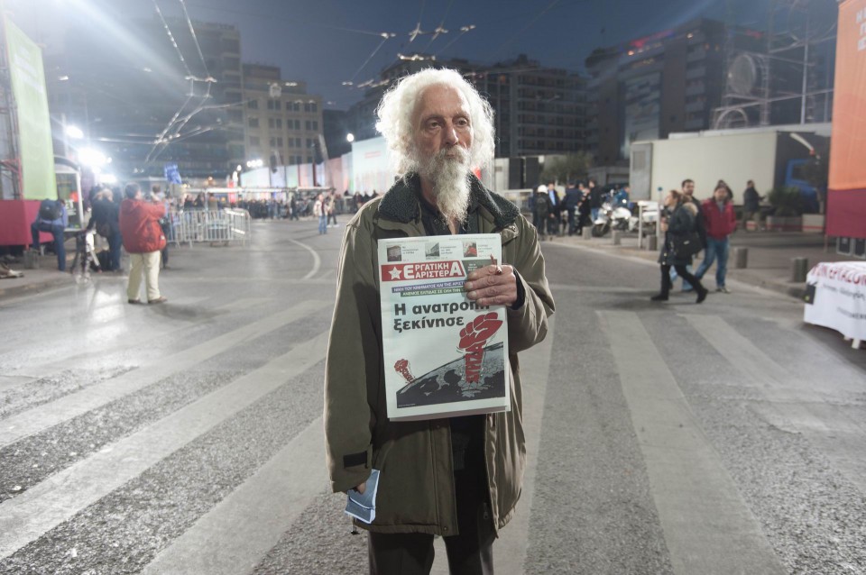 Κεντρική προεκλογική συγκέντρωση του ΣΥΡΙΖΑ στην Ομόνοια την Πέμπτη 22 Ιανουαρίου 2015. φωτό: Αγγελος Χριστοφιλόπουλος