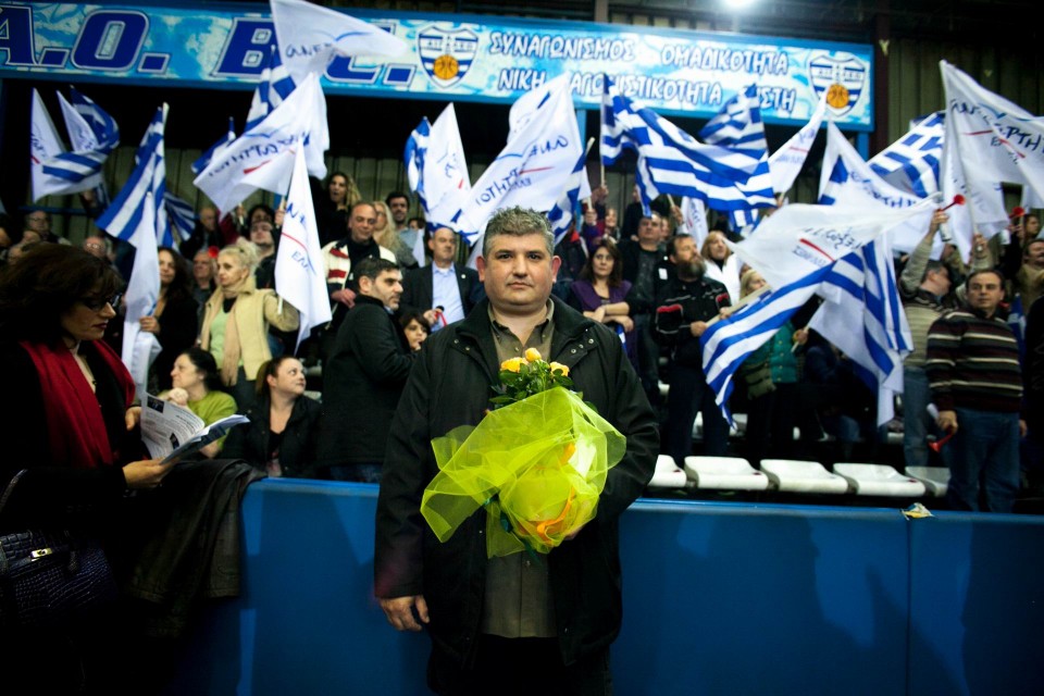 Προεκλογική συγκέντρωση των ΑΝΕΛ στο ΚΥΒΕ Περιστερίου, Πέμπτη 22 Ιανουαρίου 2015. φωτο: Μιχάλης Παππάς