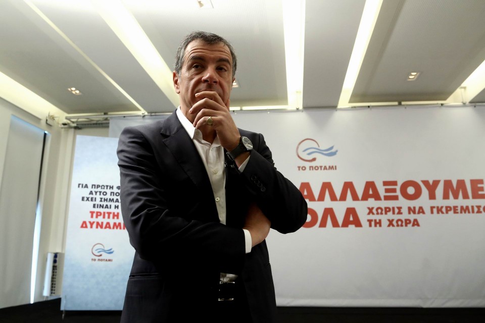 Διακαναλική συνέντευξη του Σταύρου Θεοδωράκη στην Αθήνα. Παναγιώτης Τζάμαρος / Fosphotos 