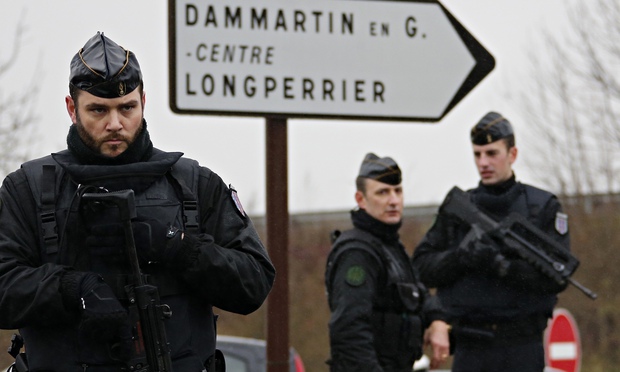 French gendarmes in Dammartin-en-Goele, north-east of Paris