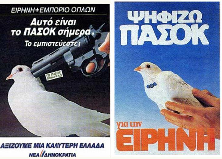 Η μάχη της αφίσας μεταξύ ΝΔ και ΠΑΣΟΚ το 1985