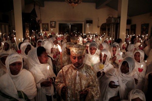 Φωτορεπορτάζ από την Ανάσταση στην Αιθιοπική εκκλησία της Αθήνας