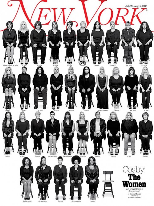 35 γυναίκες κακοποιημένες σεξουαλικά από τον Bill Cosby, σε ένα εξώφυλλο.