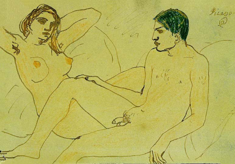 Self-portrait with naked, Pablo Picasso