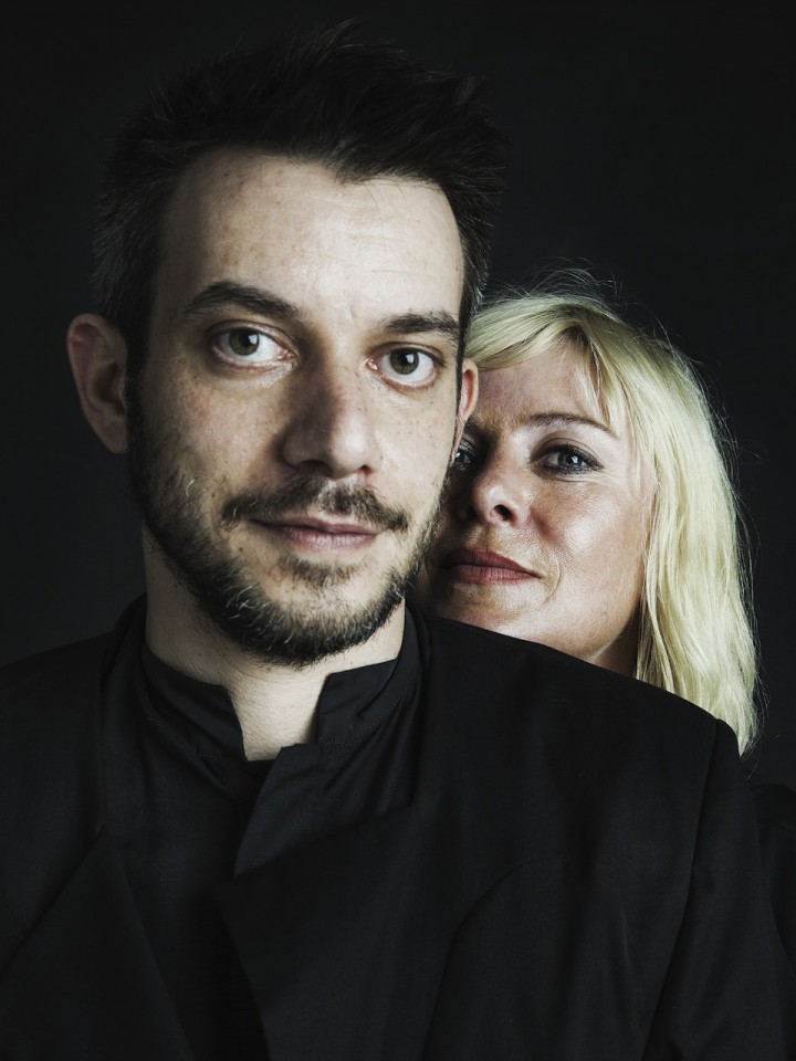 The director Themelis Glynatsis nad the actress Theodora Tzimou,September 2015
