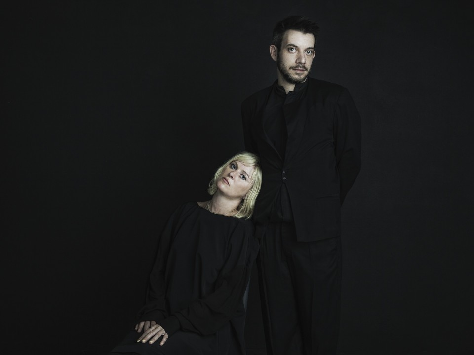 The director Themelis Glynatsis nad the actress Theodora Tzimou,September 2015