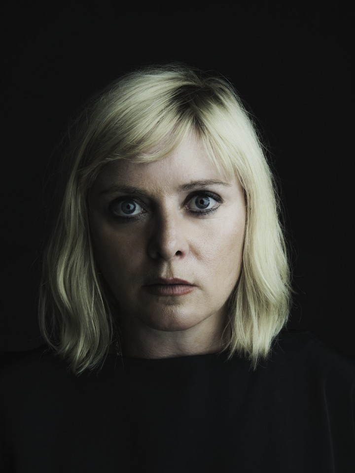 The director Themelis Glynatsis nad the actress Theodora Tzimou,September 2015