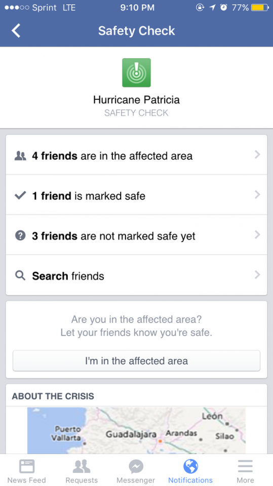 Τo Facebook έφτιαξε ειδική εφαρμογή για να χρησιμοποιούν οι πληγέντες. 