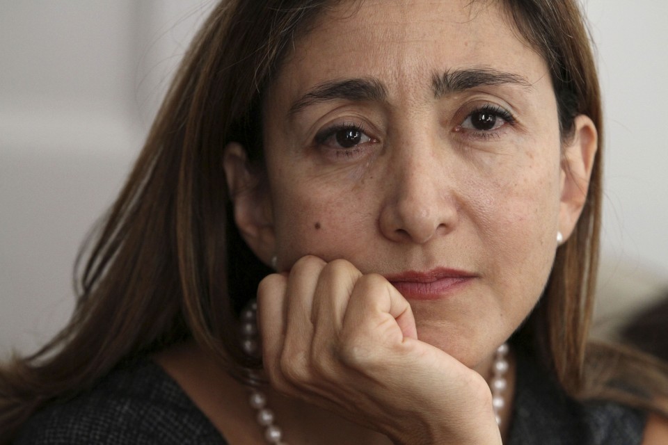 ORG XMIT: NYLS520 Ingrid Betancourt, author of "Even Silence Has an End: My Six Years of Captivity in the Colombian Jungle", pauses as she is interviewed Tuesday, Sept. 21, 2010 in New York. Betancourt, a dual French-Colombian national, was kidnapped by the Revolutionary Armed Forces of Colombia, or FARC, in February 2002 while campaigning for president and was held captive for six years.  (AP Photo/Tina Fineberg)