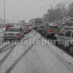 Ουρές χιλιομέτρων στην εθνικη οδό Αθηνών-Θεσσαλονίκης λόγω κακοκαιρίας