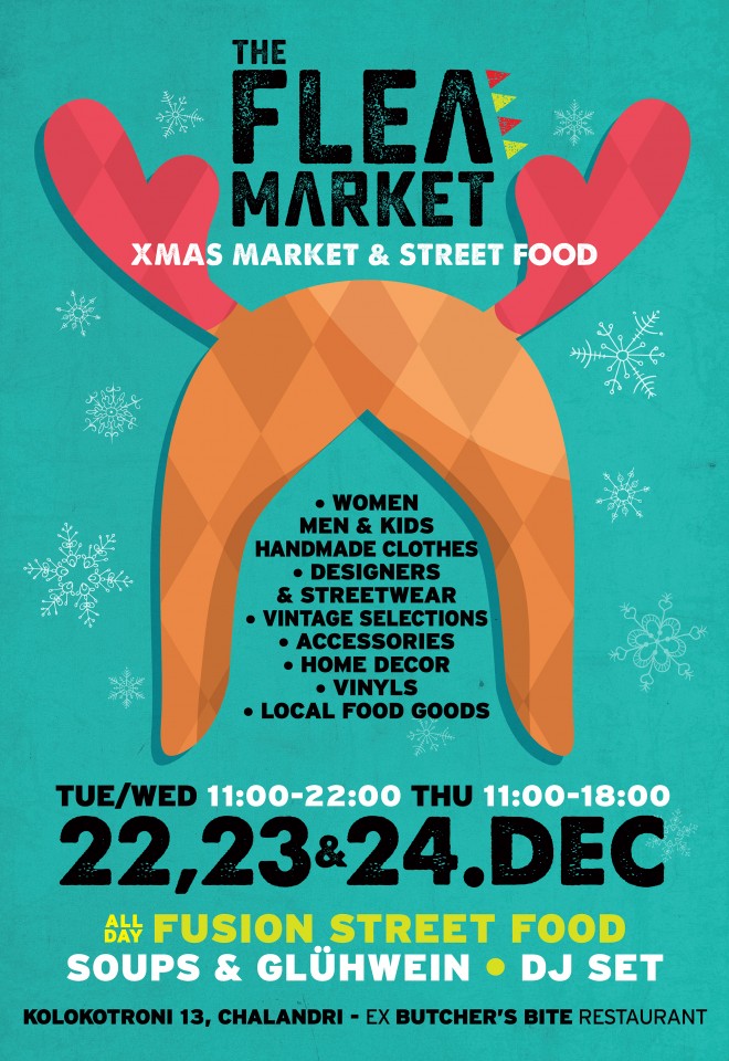 xmas flea tel 33 x 48 petrol