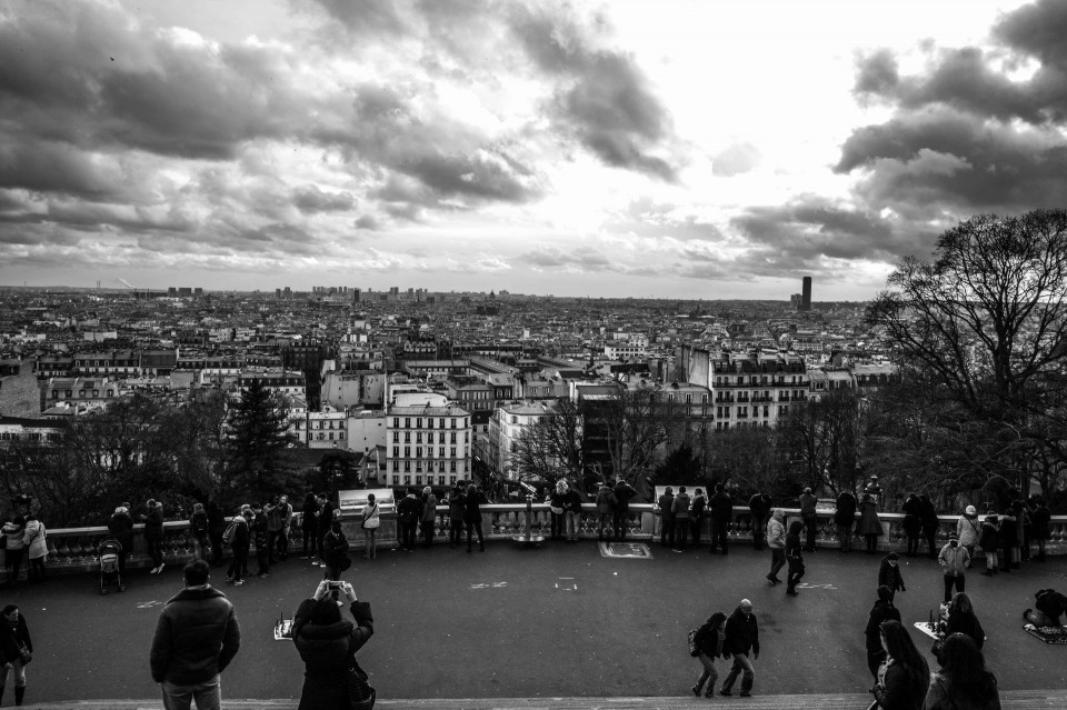 Πανοραμική θέα του Παρισιού, από την  Βασιλική της Sacre Coeur (Σακρέ Κερ). Ιανουάριος 2016. 