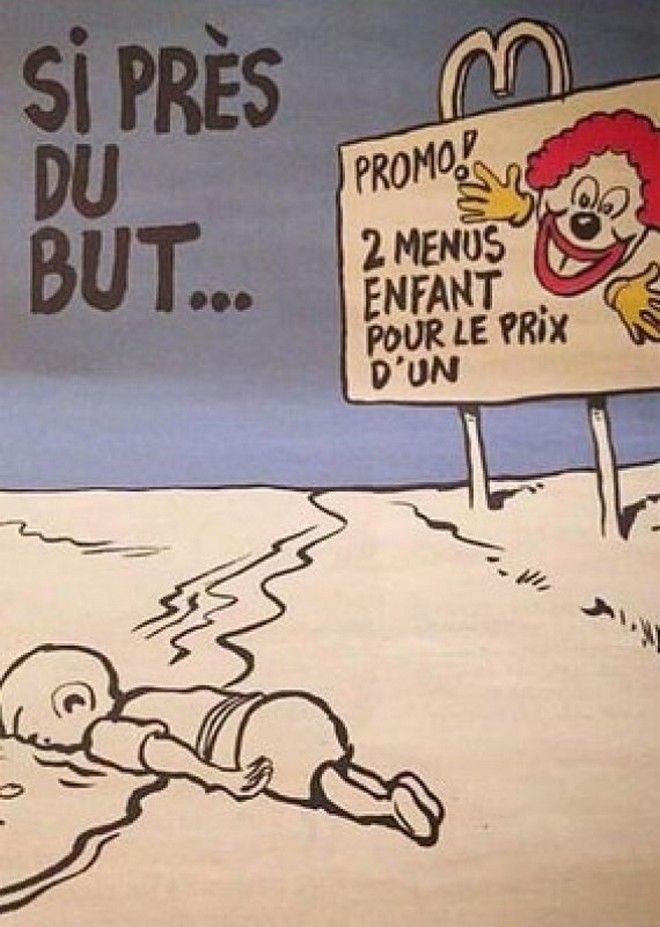 Παλιότερο σκίτσο του Charlie Hebdo για τον Αϊλάν που είχε προκαλέσει αντιδράσεις