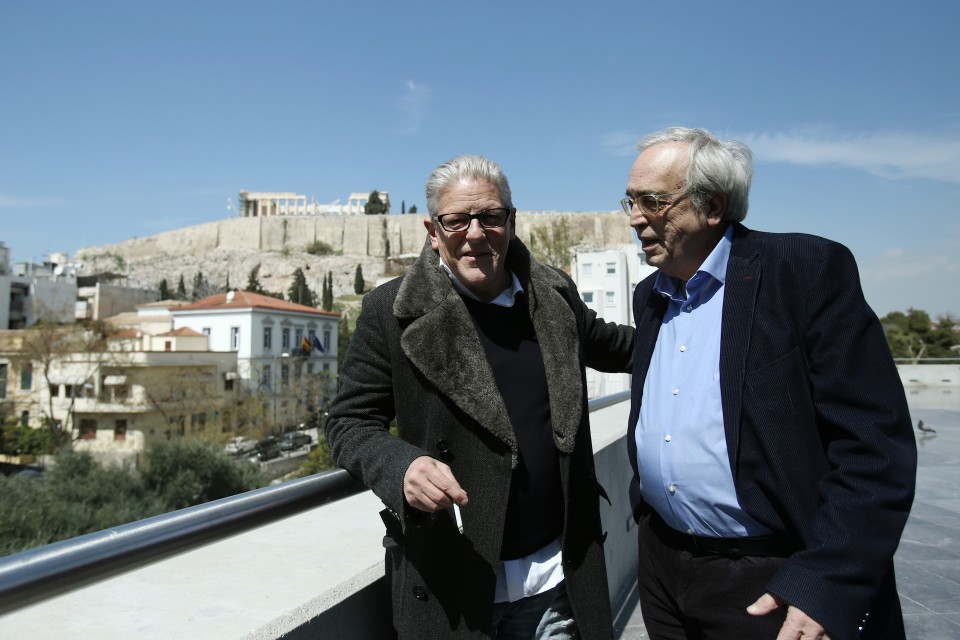 Ο Αριστείδης Μπαλτάς με τον Γιαν Φαμπρ. 