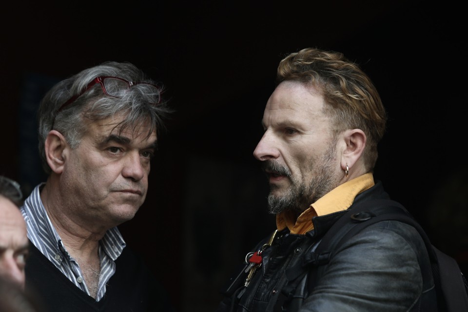 Συγκέντρωση ηθοποιων, δημοσιογράφων, καλλιτεχνών στο θέατρο Σφενδόνη, μετά απο ανακοινώσεις σχετικά με το πρόγραμμα του Ελληνικού φεστιβάλ, απο τον νέο καλλιτεχνικό διευθυντή, Γιαν Φαμπρ. Αθήνα 1 Απριλίου 2016