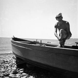 Με τον Λε Κορμπυζιέ το 1952 στην Κυανή Ακτή