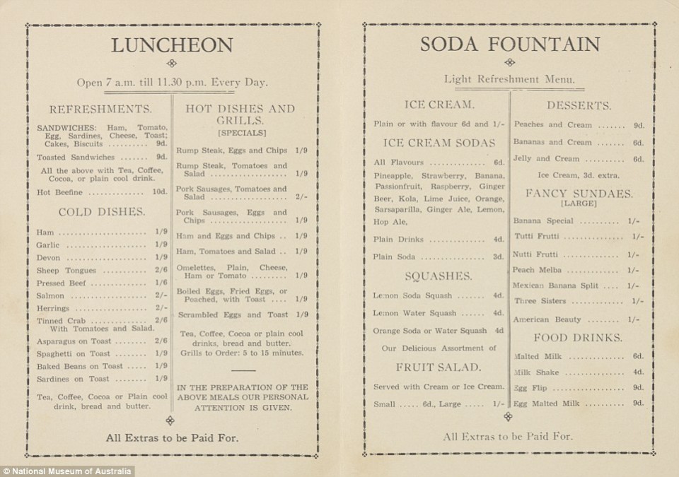 Ο κατάλογος του καφέ "Busy Bee".