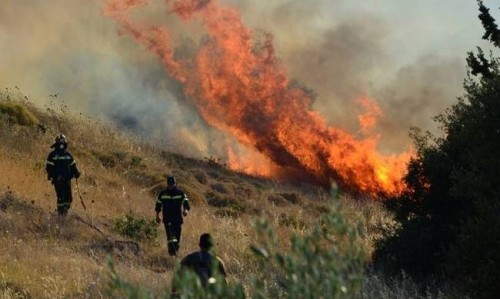 Χίος: Μεγάλη πυρκαγιά σε δασική έκταση