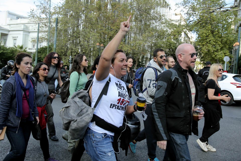 Συγκέντρωση διαμαρτυρίας εργαζομένων σε ιδιωτικούς τηλεοπτικούς σταθμούς,
