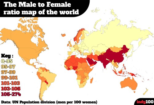Ποια χώρα έχει τις περισσότερες γυναίκες;