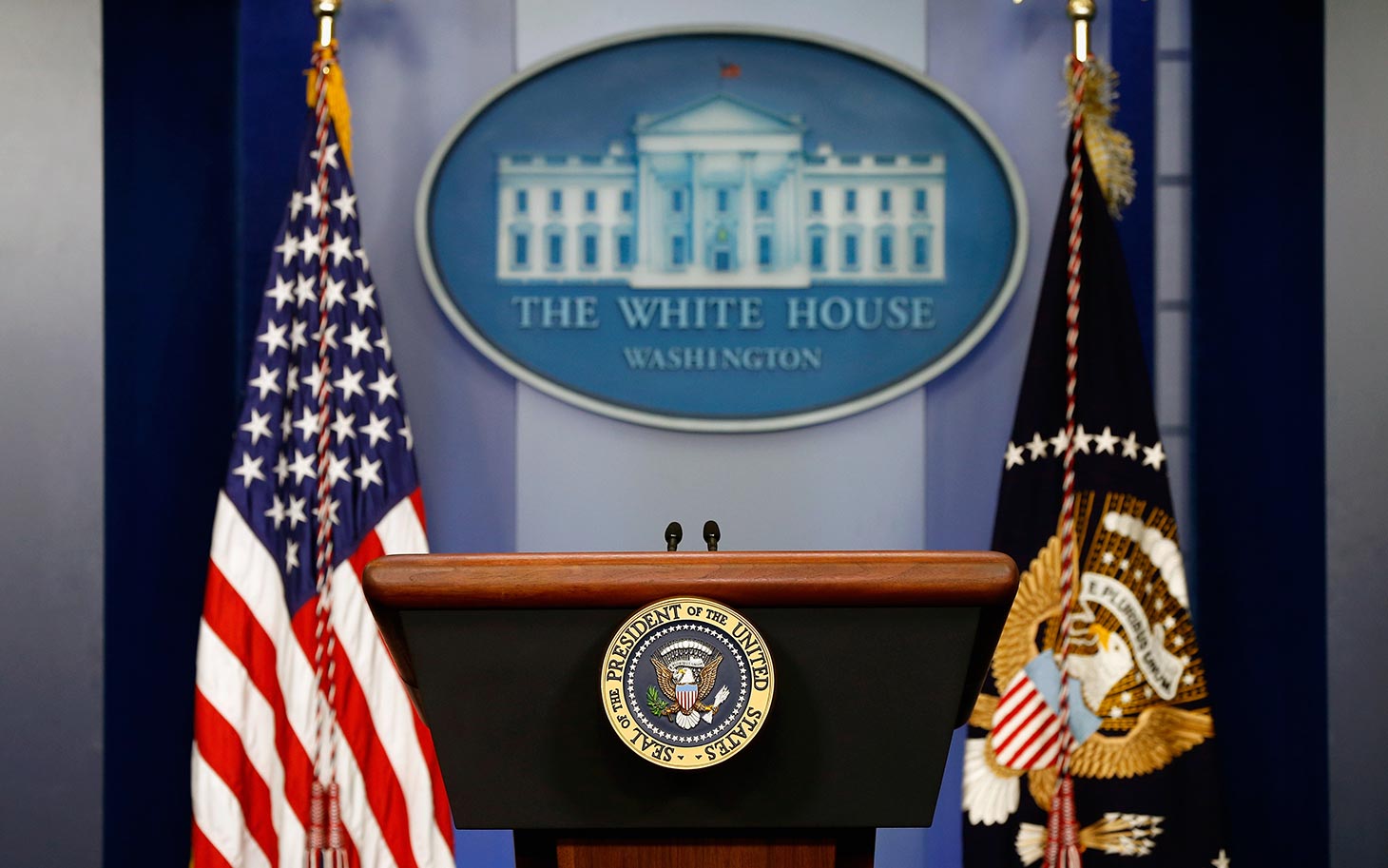 Η θέση του Προέδρου στην αίθουσα τύπου του Λευκού Οίκου θα έχει καινούργιο ιδιοκτήτη από το 2017. 