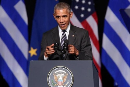Ο Ομπάμα πρόβαλε από την Αθήνα τα αγαθά της δημοκρατίας, απευθυνόμενος κυρίως στον διάδοχό του