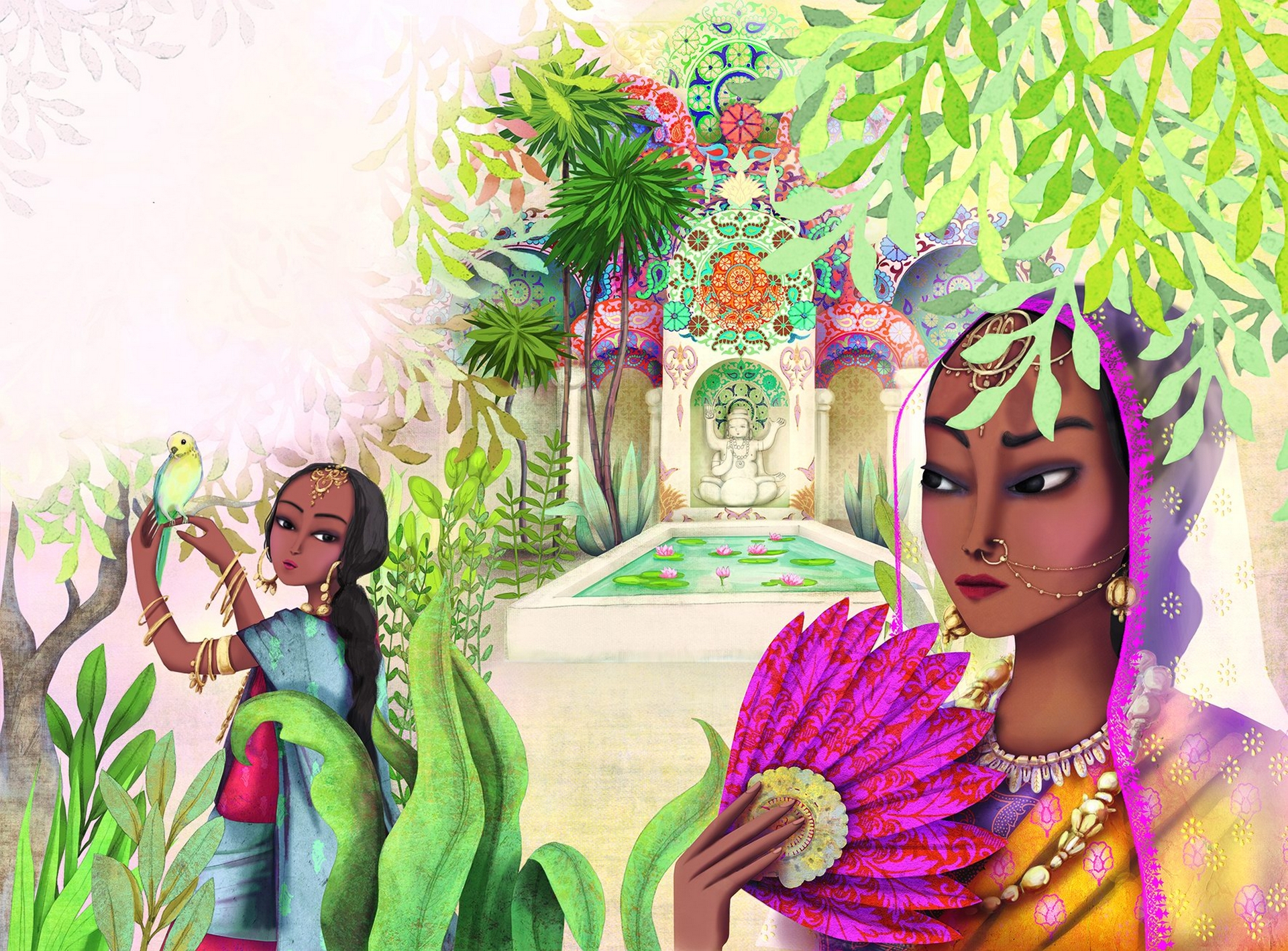 Από την εικονογράφηση του βιβλίου «Η πριγκίπισσα με το λευκό φτερό» των Ζισλέν Ρομάν και Σοφί Λεμπό.