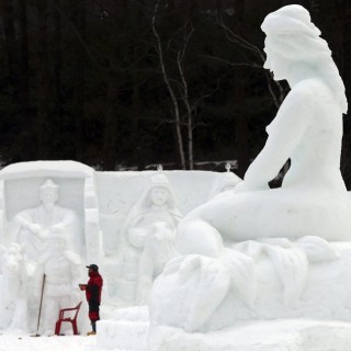 Γλυπτό από χιόνι στη Νότια Κορέα