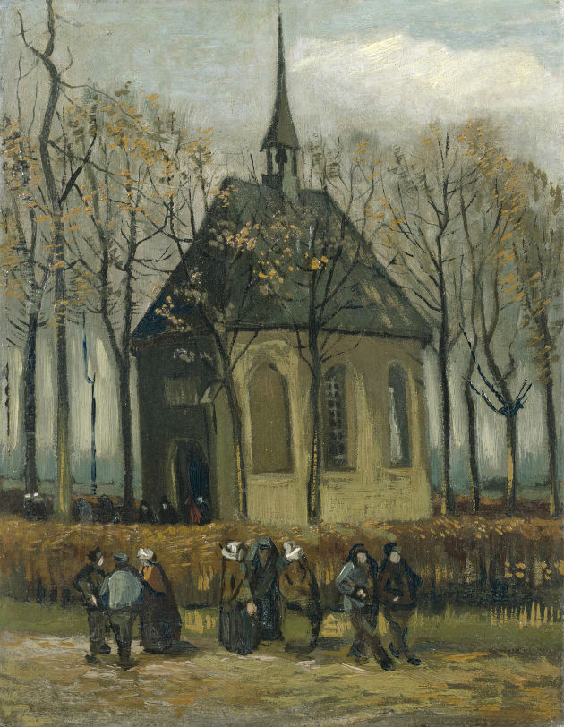 «Το εκκλησίασμα φεύγει από την Αναμορφωμένη Εκκλησία του Nuenen», 1884