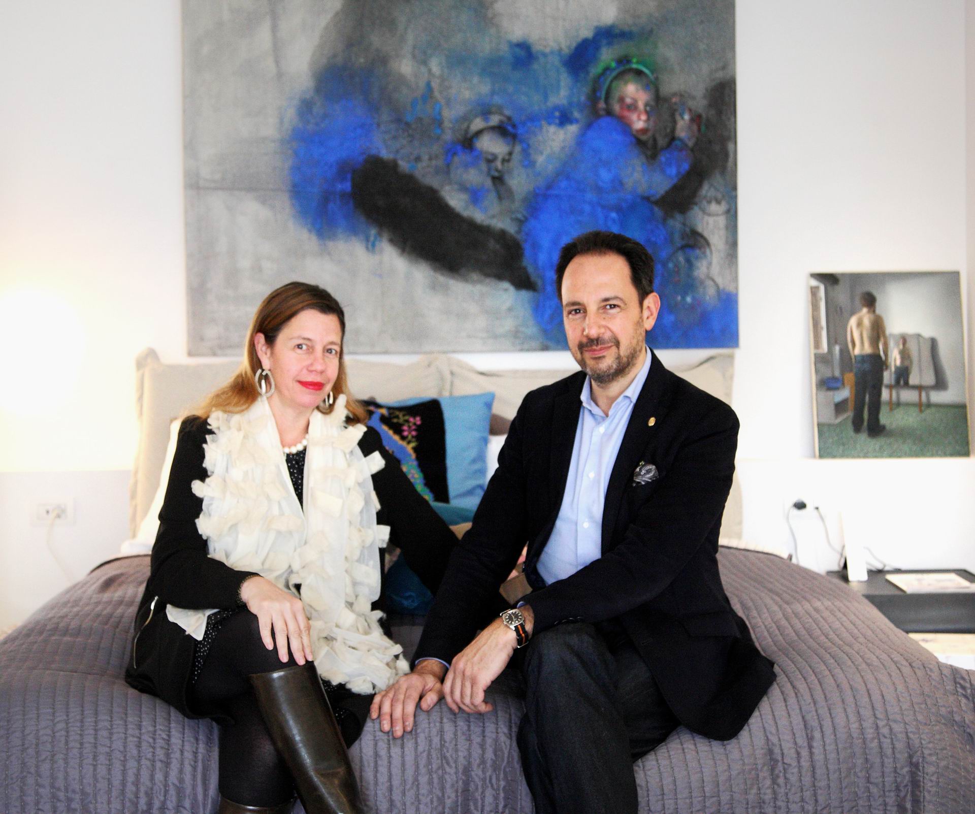 Η Ίρις Κρητικού (ιστορικός τέχνης) και ο Αλέξης Μπολώτας (κοσμηματοπώλης).