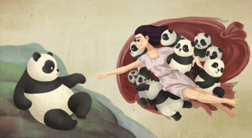 Πώς θα ήταν μερικά από τα γνωστότερα έργα τέχνης με μερικά panda; (gifs)