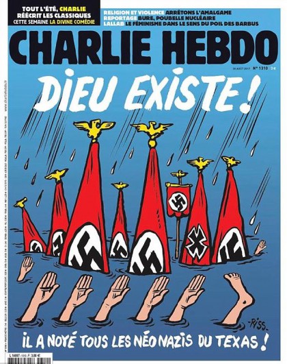 Προκαλεί και πάλι το επίμαχο εξώφυλλο του Charlie Hebdo για τις πλημμύρες στο Τέξας