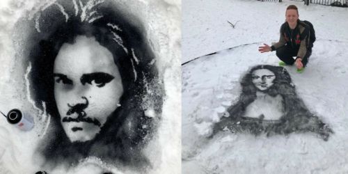 Αυτός ο καλλιτέχνης σχεδιάζει απίστευτα πορτραίτα διάσημων προσώπων στο χιόνι [ΕΙΚΟΝΕΣ]