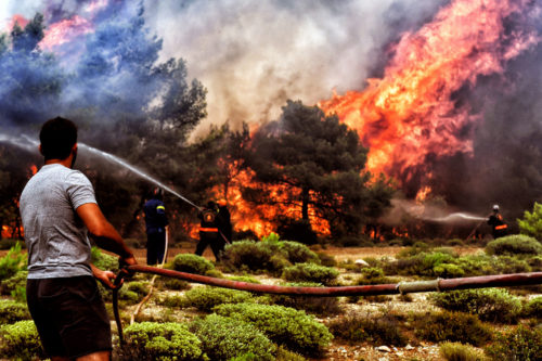 Σε ύφεση οι πυρκαγιές στα μέτωπα της Κινέτας και της Καλλιτεχνούπολης