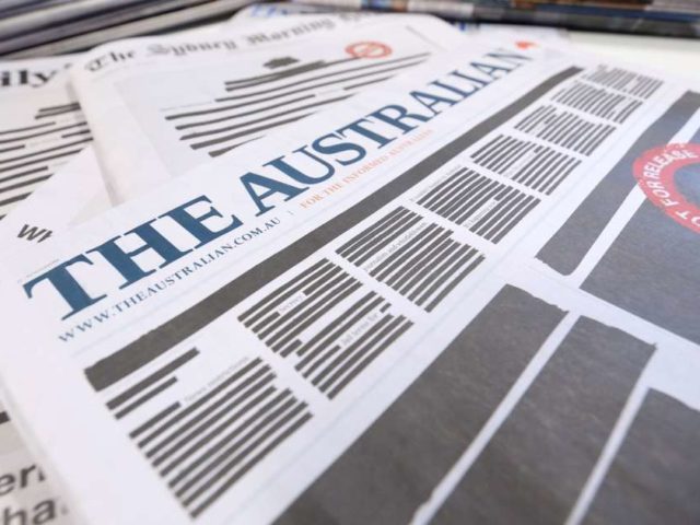 Αυστραλία: Με λογοκριμένη την πρώτη τους σελίδα κυκλοφόρησαν σήμερα οι εφημερίδες