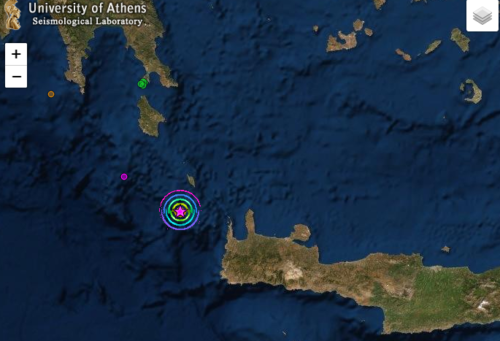 Σεισμός: 5,8 ρίχτερ ανάμεσα σε Κρήτη και Κύθηρα