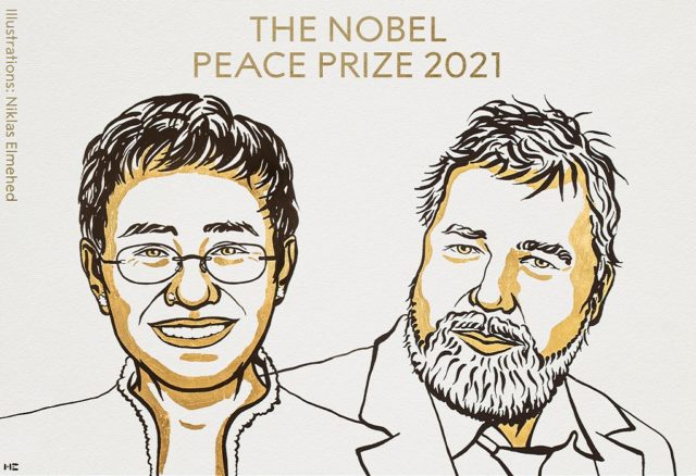Μαρία Ρέσσα και Ντμίτρι Μουράτοφ: Δύο δημοσιογράφοι κερδίζουν το το Νόμπελ Ειρήνης 2021