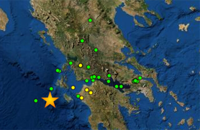 Ισχυρός σεισμός 5,4 Ρίχτερ ανοιχτά της Κεφαλονιάς