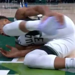 Ο τραυματισμός του Γιάννη Αντετοκούνμπο στον αστράγαλο που «πάγωσε» το γήπεδο [BINTEO]