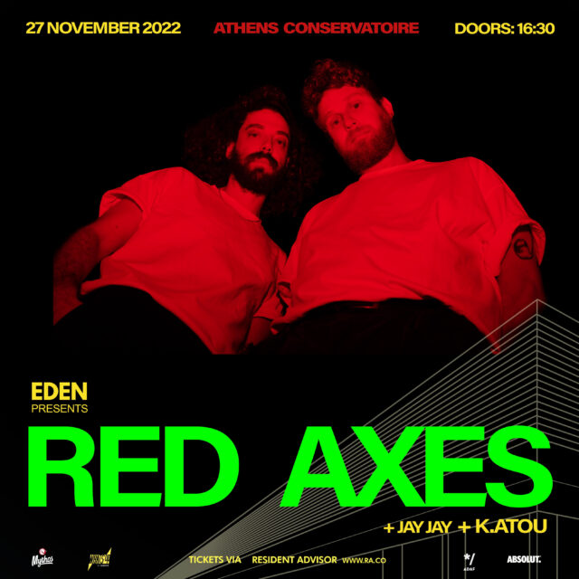 Οι RED AXES έρχονται στο Ωδείο Αθηνών, στο πλαίσιο των Κυριακάτικων EDEN party