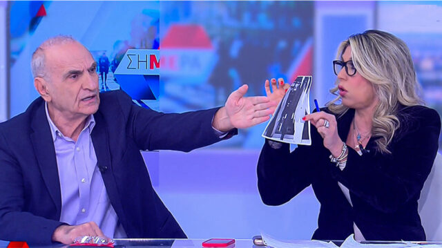 Καβγάς Βαρεμένου – Άννας Καραμανλή σε τηλεοπτική εκπομπή –  Πήρε φωτογραφία από τα χέρια της και την πέταξε [ΒΙΝΤΕΟ]