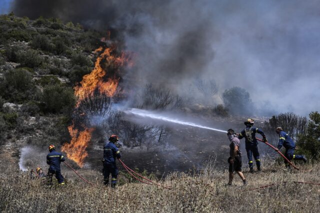 Σητεία: Πυρκαγιά κοντά στον οικισμό Μαρωνιά