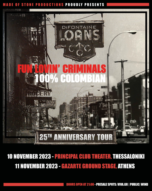 Οι Fun Lovin’ Criminals live σε Αθήνα και Θεσσαλονίκη